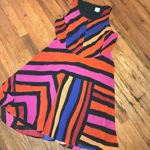 Cabi beautiful geometric print mid length dress